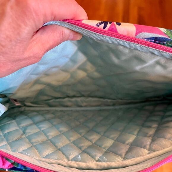 NWOT Vera Bradley Tropical Pink Paradise Makeup Travel & Crossbody Bag Set - Picture 6 of 9